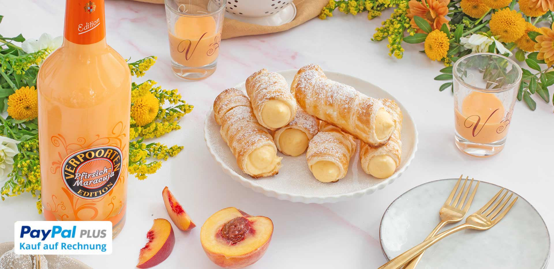 VERPOORTEN-Editionsgläser - Rezept: Blitzdessert Blätterteigröllchen